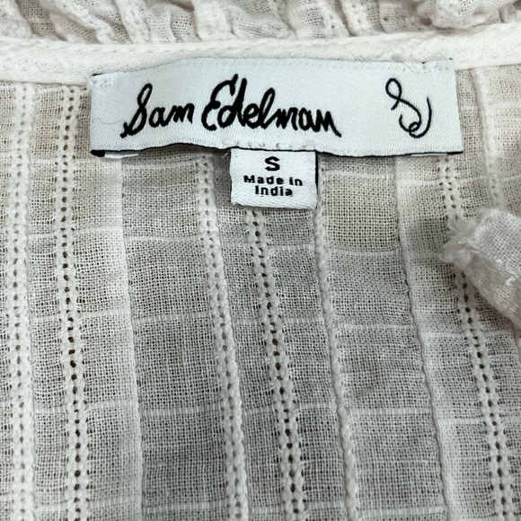 Sam Edelman Kenna Pink Ruffle Midi Dress. Size Small Cotton Pullover V Neck - Picture 11 of 17